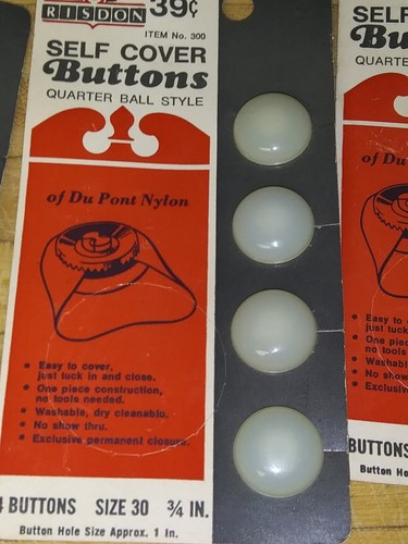 Vintage Self Covering Buttons Risdon Quarter Ball Style Assorted Sizes