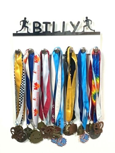 Custom Personalized Name Medal Holder Track Field Athlete Award Display Hanger 