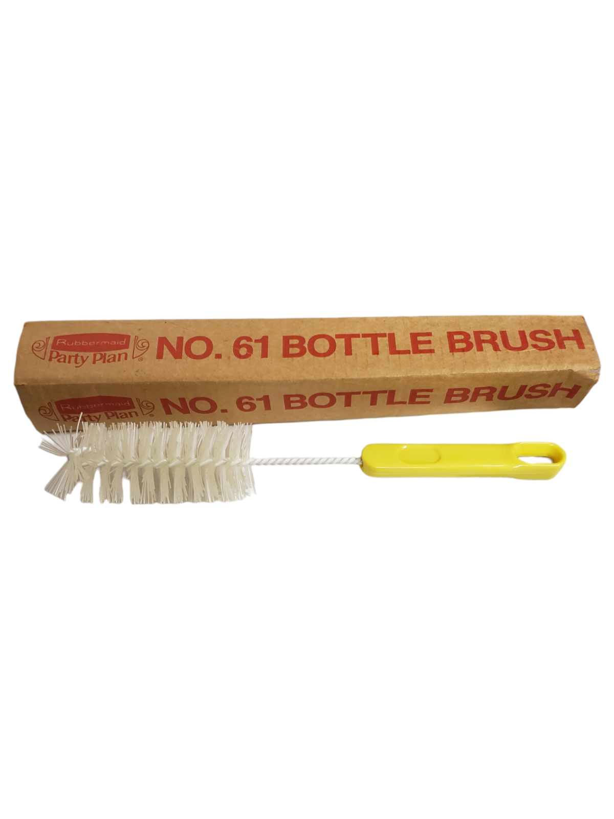 Vintage Rubbermaid No. 61 Party Plan Yellow Bottle brush MCM NOS & Box Free Ship