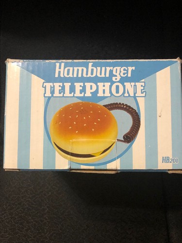 Novelty Hamburger Cheeseburger Burger Shape Home Desktop Corded Phone Telephone