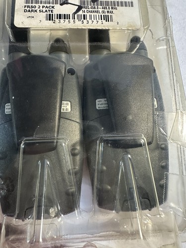 NEW Sealed fr50 Motorola Walkie Talkie Set 14 Channel Max 2 Pack Dark Slate