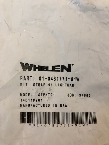 Whelen STPKT91 Lightbar Mounting Strap Kit   NEW!