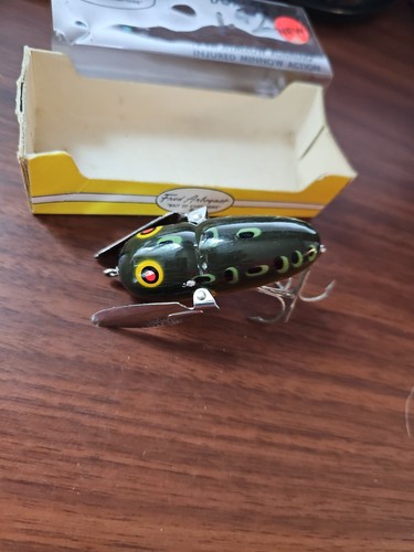 NOS Vintage Dowagiac Heddon Crazy Crawler Frog Pattern Fishing Lure