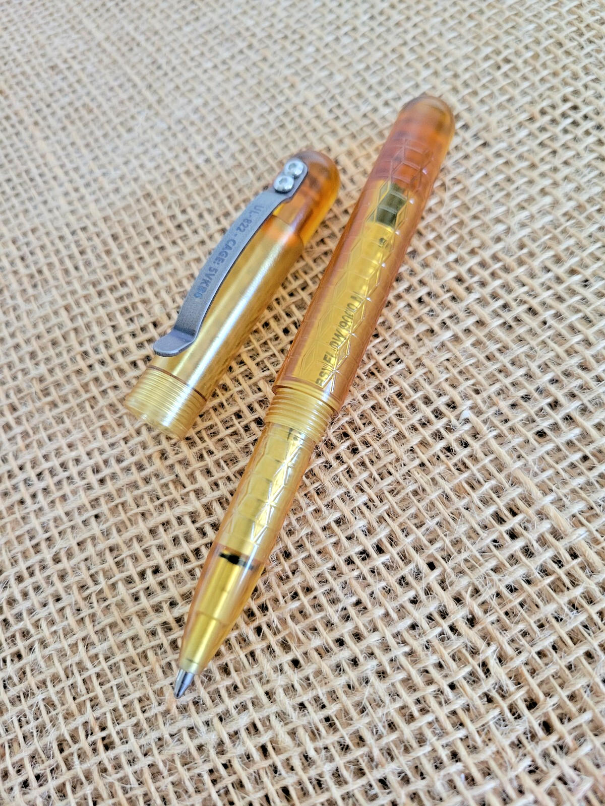 Maratac Embassy Pen Ultem Screw On/Off Cap Pocket Clip