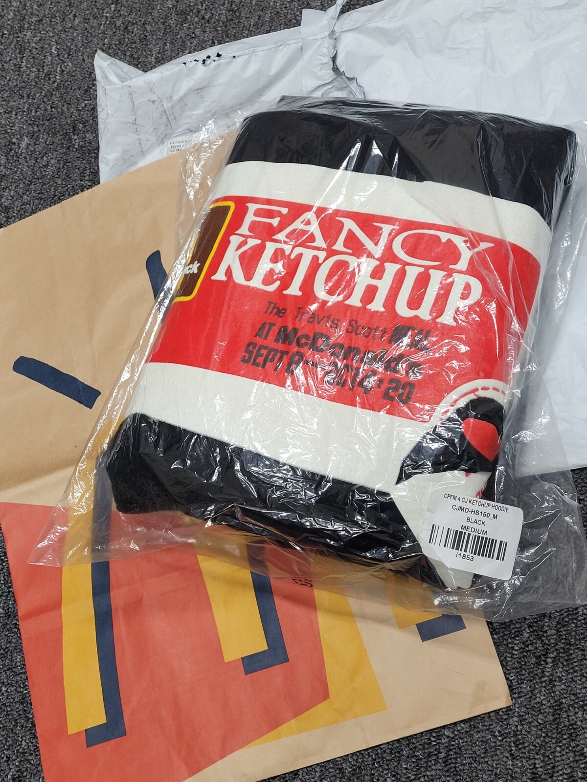 travis scott x cpfm 4 cj ketchup hoodie black