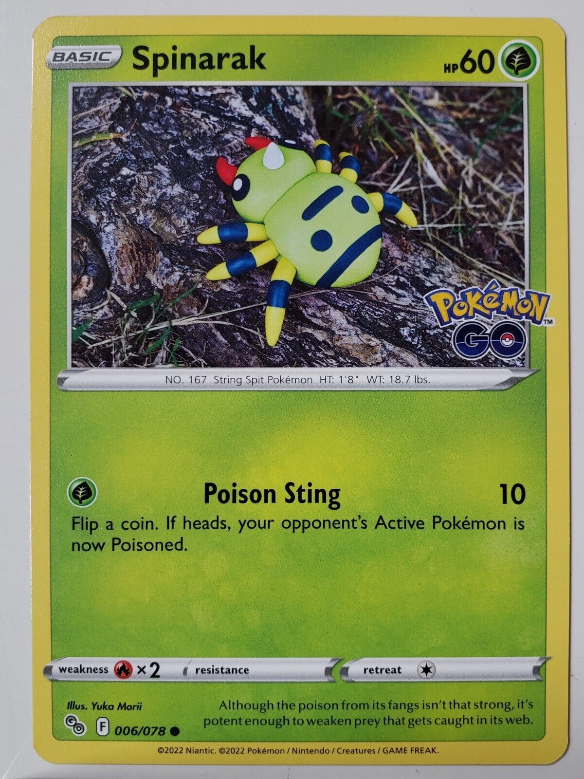 Spinarak 006/078 NM / M - Yuka Morii Clay Art - Pokemon Go Spinarak 006/078 NM / M - Yuka Morii Clay Art - Pokemon Go