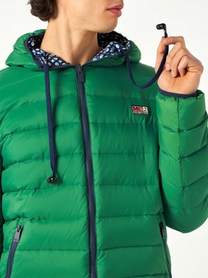 Pre-owned Mc2 Saint Barth Man Double Face Green Down Jacket