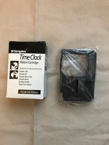 Simplex 3 Pack Model 100 125 50 Bravo Plus/Combo/Royal Time Clock Purple Ribbon
