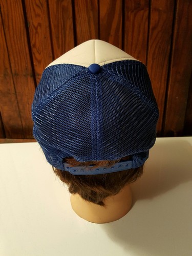 Vintage Busch Beer Trucker Hat Baseball Cap Blue/white mesh