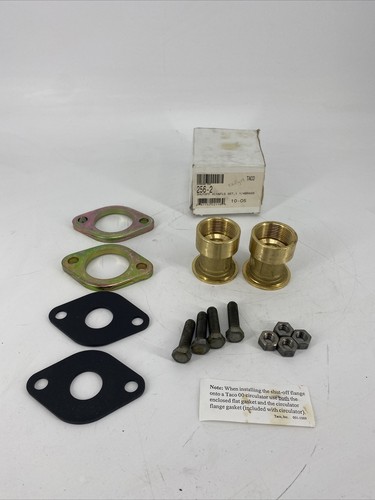 RARE Taco 256-2 Shutoff Valve & Flange Set 1.25 Inch 1-1/4" Brass 9269586-000