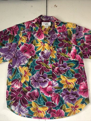 Christian Dior Shirt Womens 4 Pink Purple Floral Button Up