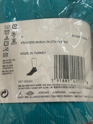 Nike NBA Jordan JumpMan Ankle Socks - Teal/ Purple  - PSK657-428 - CHOOSE SIZE!