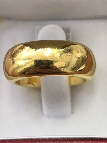 Pre-owned Luckyhhhjewelry 24k Solid Yellow Gold Custom Handmade Band Ring Any Size 5 -13 15 Grams