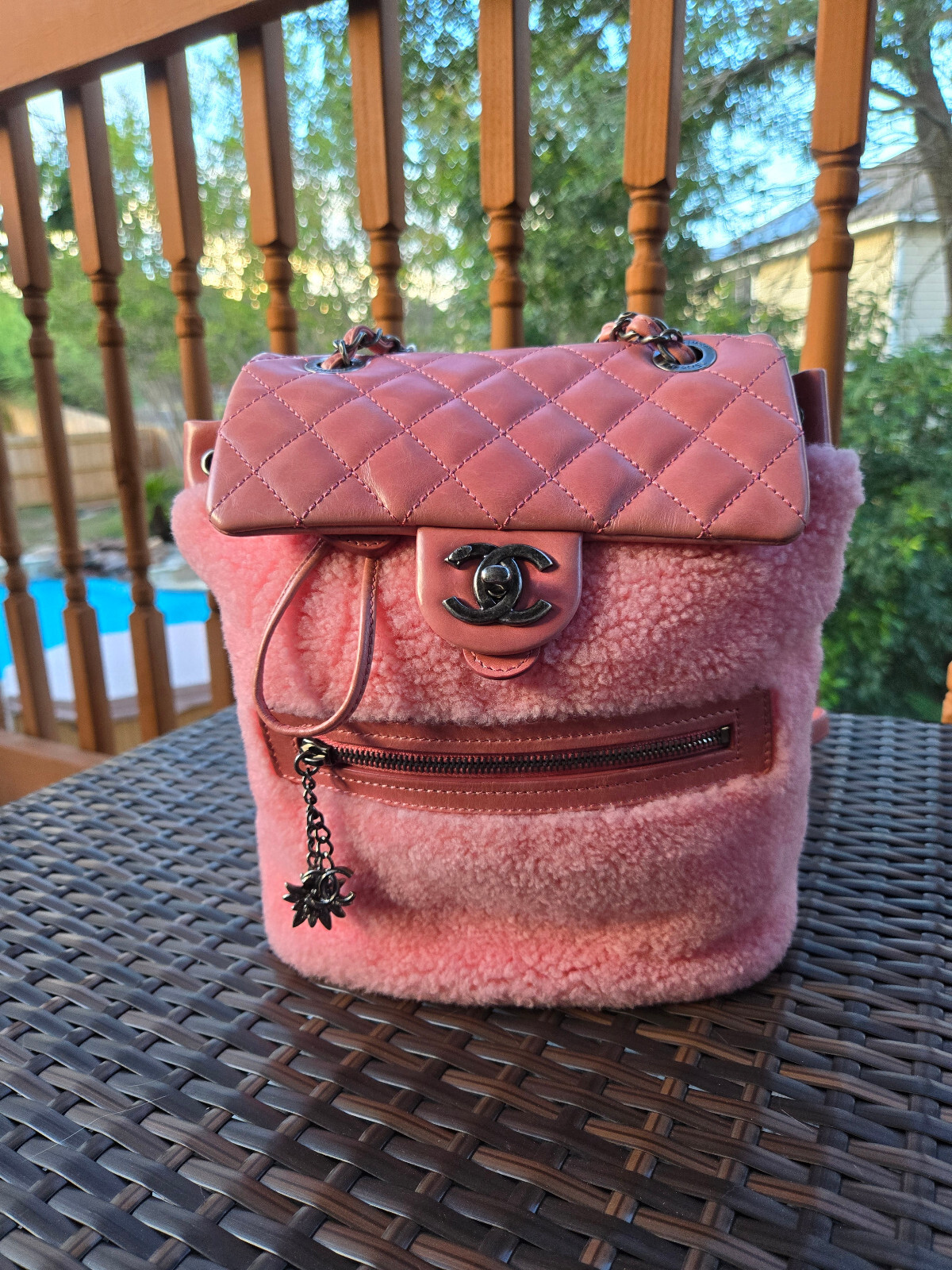 シャネルリュック Chanel Limited Edition Pink Calfskin Paris Salzburg Mountain