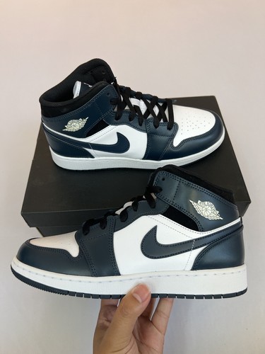 Nike Air Jordan 1 Mid (GS) Armory Navy Blue White 554725-411