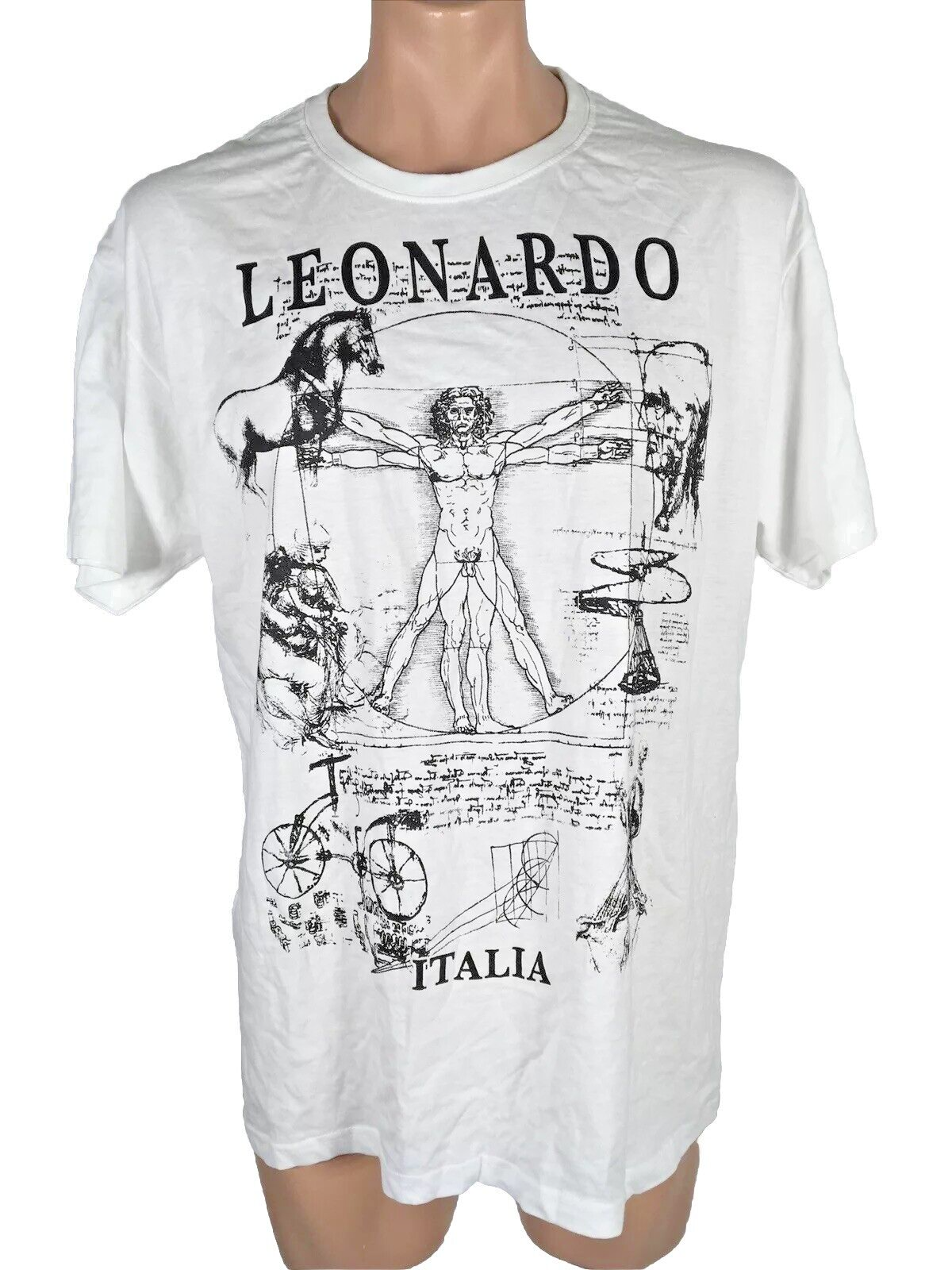 トップス 90s Leonardo da Vinci t-shirt Vintage 90s Leonardo Da Vinci Vitruvian Man T shirt NWOT
