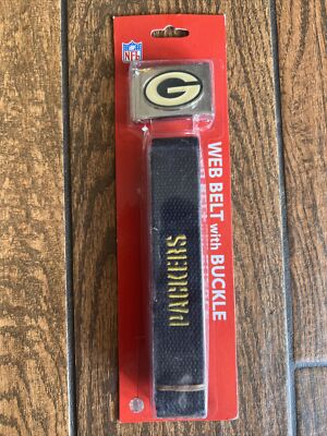 Green Bay Packers 55 Inch Adjustable Heavy Duty Web Belt w/ Buckle  NFL Licensed