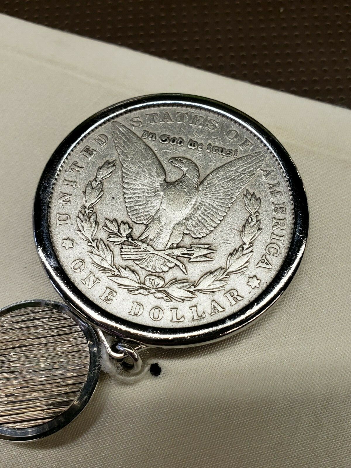 Antique/Vintage Lucky Buck Jewelry Exonumia Morgan Dollar Key Chain ~Free Ship!