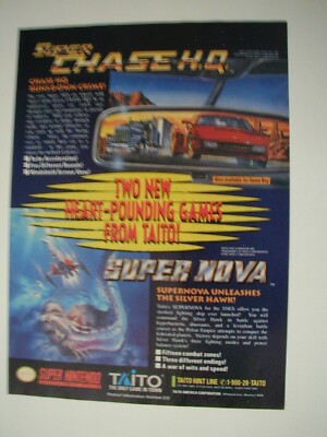 1994 Super Chase H.Q. Super Nova Taito SNES Video Game VINTAGE PRINT AD LO57