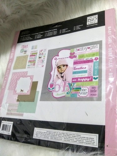 Mambi Kit Baby Girl Scrapbook Kit 12x12 Paper Stickers