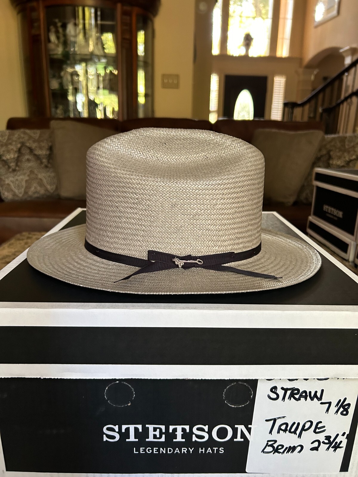 Stetson Open Road Straw Taupe 7 1/8 Western Look! | eBay