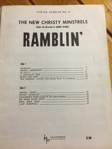 The New Christy Minstrels songbook sheet music Vocal Album No 4 Randy Sparks