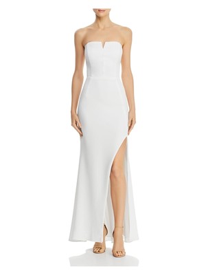 

AQUA DRESSES Женское вечернее платье-футляр цвета слоновой кости с вырезом сердечком во всю длину, Цвет слоновой кости