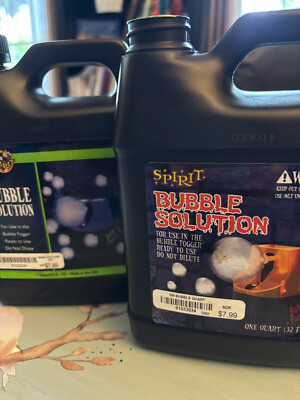 Two 1 Quart (32 oz) Containers of Spirit Bubble Solution - 1 New/Other 1/2 Full