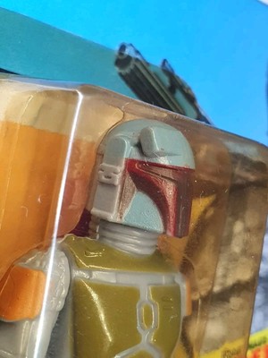 SUPER RARE! BLUE PAINTED HELMET! Vintage Star wars Boba Fett ROTJ 1983 MOC!