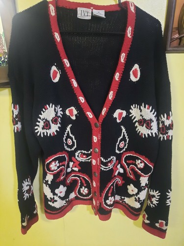 トップス vintage made in AUS sylvia cardigun ej Vintage IVY Sweater Paisley Red And Black Womens Medium | eBay