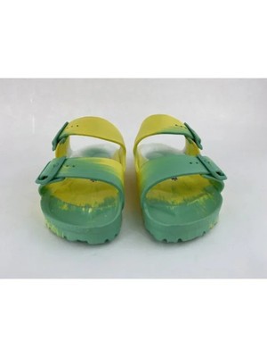 

BIRKENSTOCK Женские Зеленые Впитывающие Сандалии Arizona Toe Slip On Leather Slide, Зеленый, 1019522