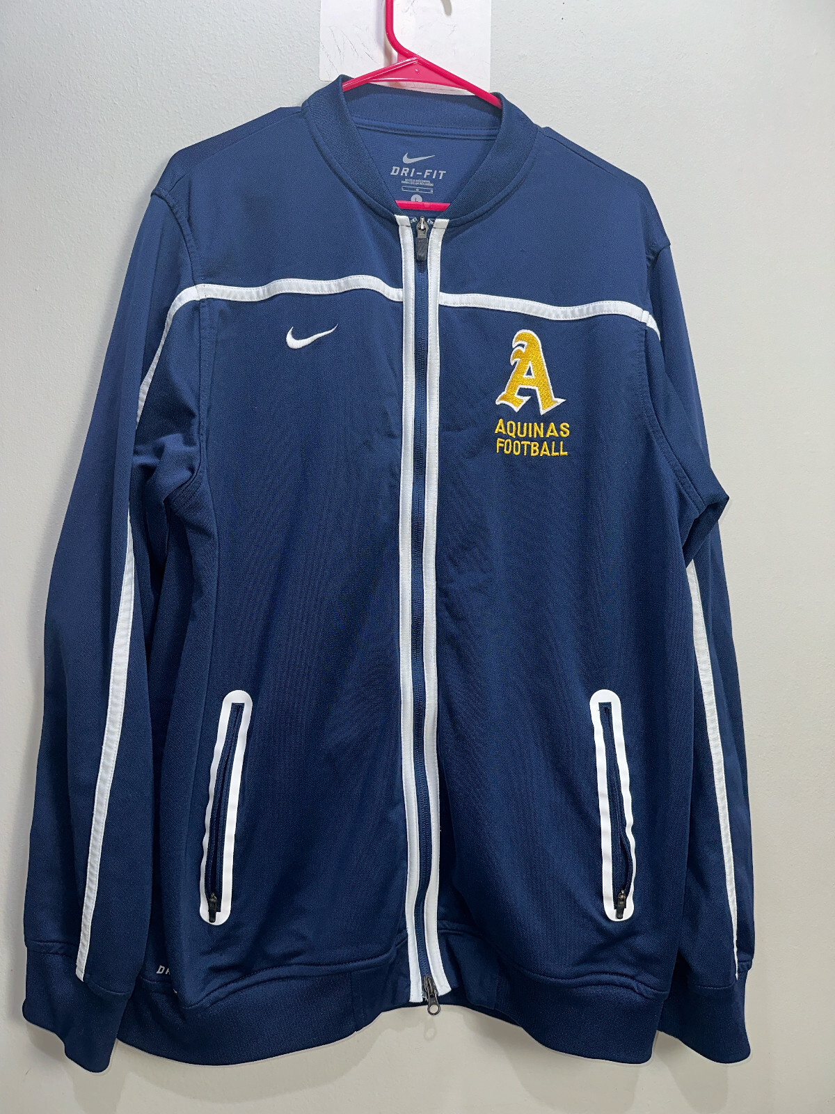 Nike Jacket Mens Large Full Zip Sweater Navy DRI-FIT Pockets NCAA