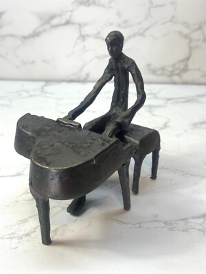 The Piano Player Cast Brass Sculpture 