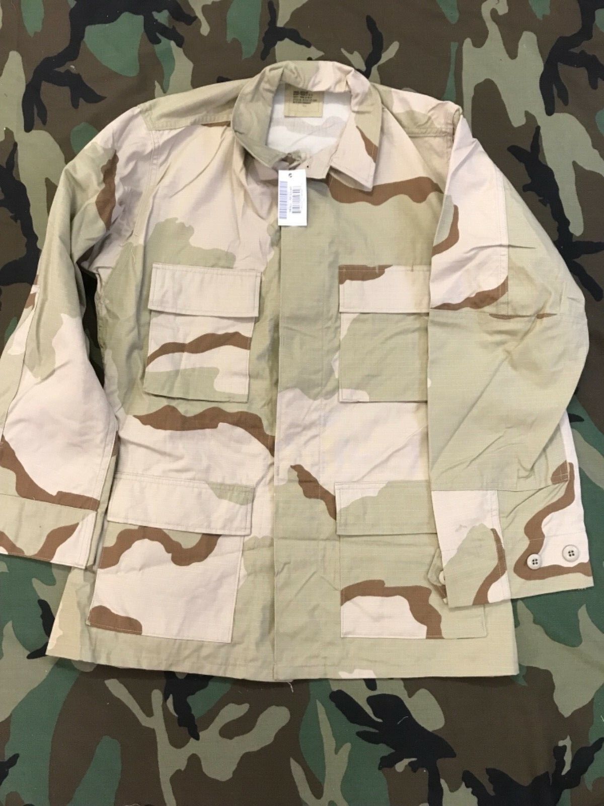 Vintage BDU COAT DESERT CAMOUFLAGE COMBAT SHIRT NSN 8415-01-327-5302 SMALL R Vintage BDU COAT DESERT CAMOUFLAGE COMBAT SHIRT NSN 8415-01-327-5302 SMALL R