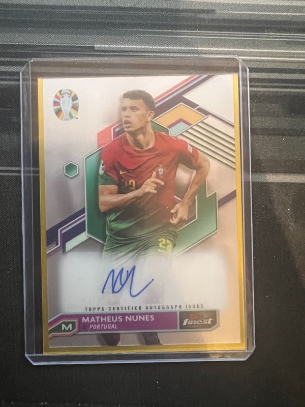 Topps Finest Road To Uefa No Bca-Mn Matheus Nunes Auto RÃ©Fracteur