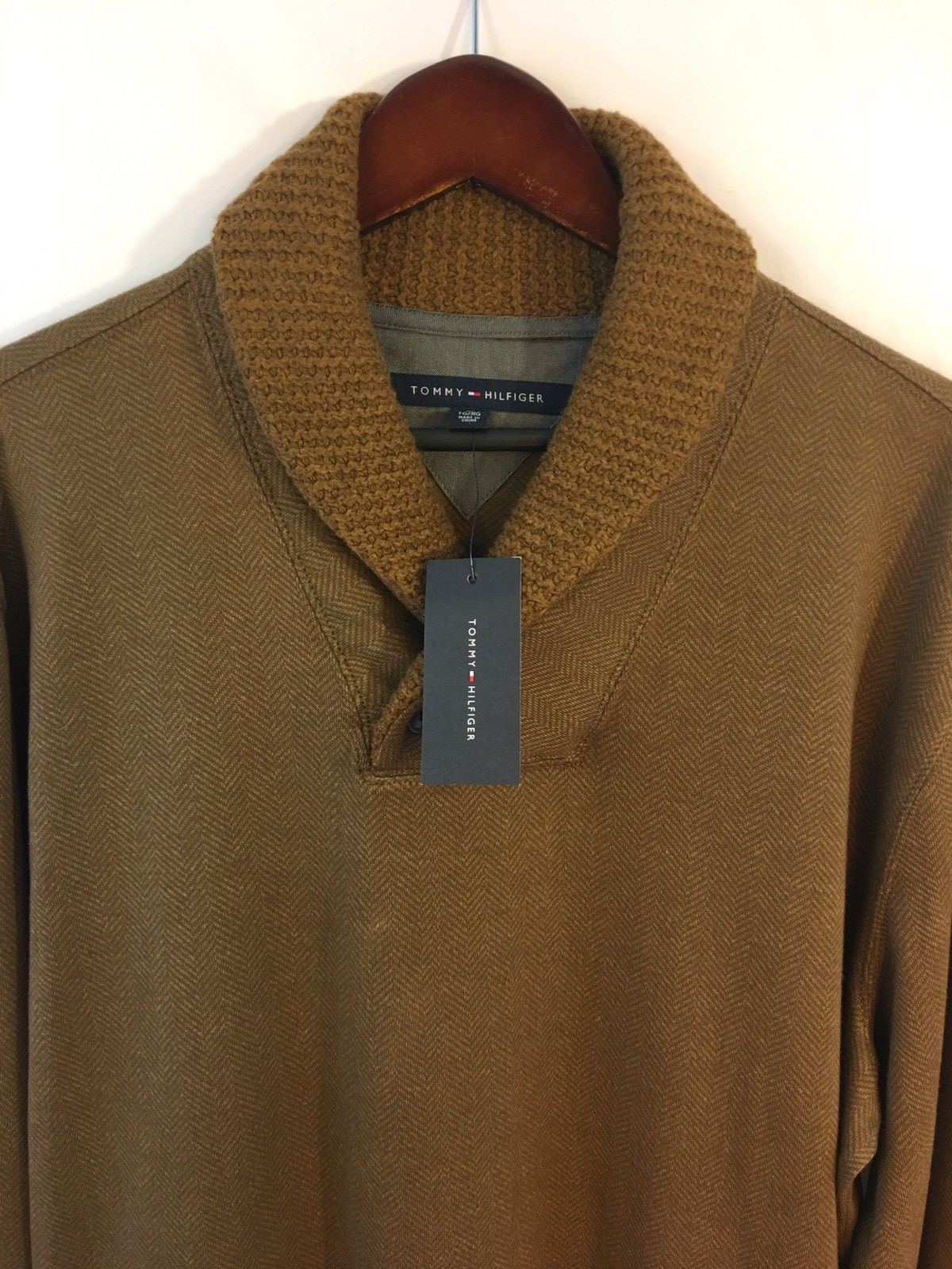NEW Tommy Hilfiger Mens XL Sweater Shawl Collar Wool Blend