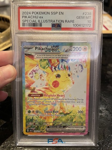 PSA 10 Pikachu ex 238 Special Illustration Rare Surging PSA 10 Pikachu ex 238 Special Illustration Rare Surging
