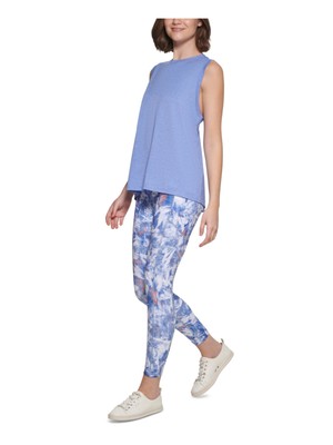 CALVIN KLEIN PERFORMANCE Womens Blue Moisture Wicking Sleeveless Tank Top L