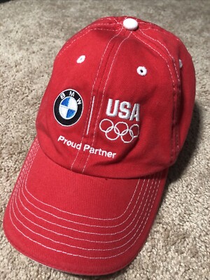 BMW USA Olympic Team Partnership Baseball Cap Red Adjustable Starpback