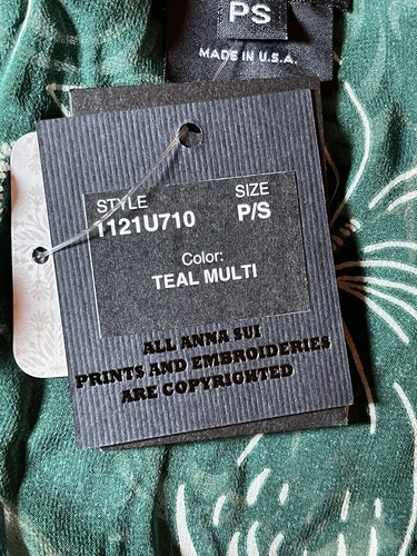 Pre-owned Free People Anna Sui X  Upcycled Kaftan Kimono Size S/m Made In Usa $708 In Teal Multi