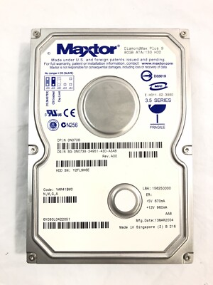 Maxtor Diamondmax Plus 9 6Y160M0 160GB INTERNAL SATA Hard Drive HDD