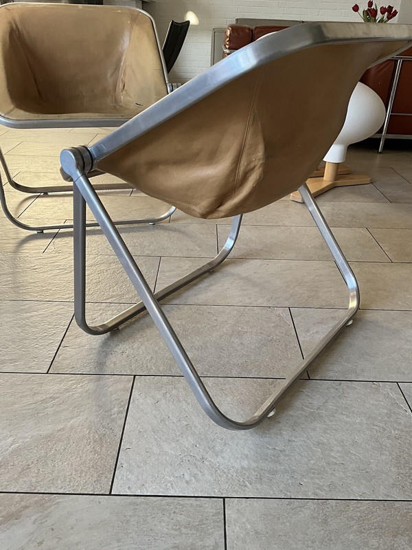 Plona Piretti Castelli Leather Chair Folding 1960 2er Set