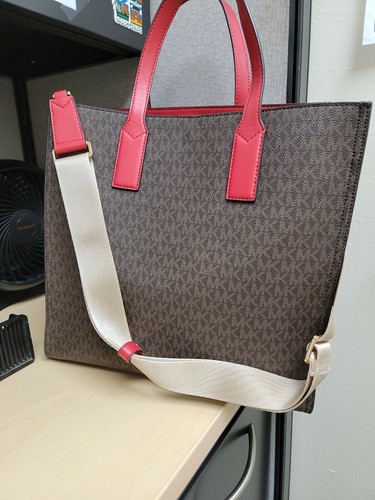 MICHAEL KORS KENLY LARGE NS TOTE BAG MK CREAM BEIGE