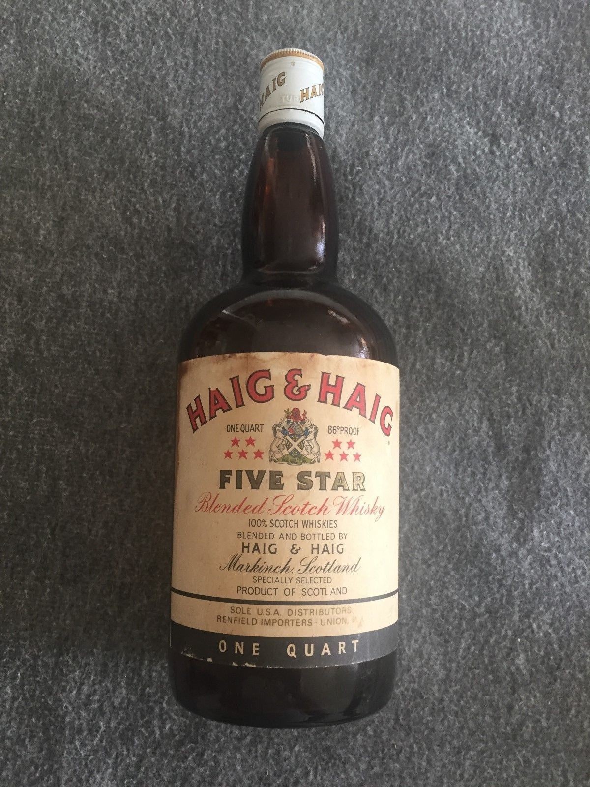 コレクター品◆ミスプリ HAIG&HAIG FIVE STAR ミニボトル Vintage Empty MINIATURE Bottle: HAIG & HAIG Five Star | 1/10