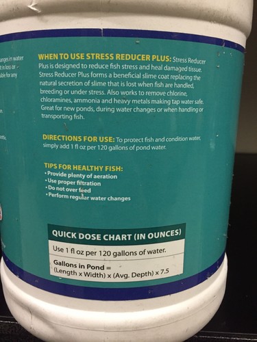 The Pond Guy Stress Reducer+ Plus 128 Oz Removes Chlorine,  Treats 15k Gallons