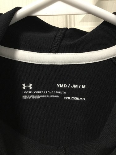 Under Armour Girls ColdGear Hoodie Size Medium Black NWT