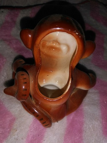 RARE Vintage Napco Monkey Planter/Flower Pot