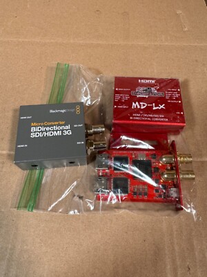 Lot 2x Decimator Design MD-LX & Blackmagic 3G HDMI/SDI Converter Bidirectional