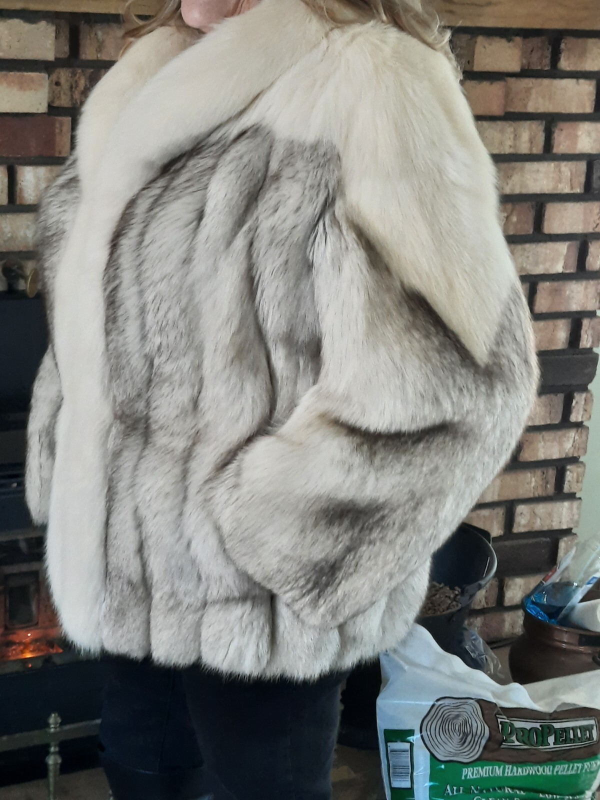 Beautiful Real Fur Blue Silver Fox Jacket Alderman Freeman