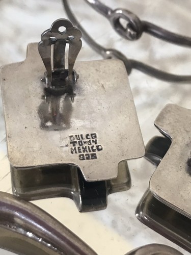 Sterling Silver Mexican Lot Bracelets & Earrings 98 Grams